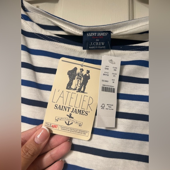 Saint James® X J.Crew cropped boatneck T-shirt- See pics - Picture 4 of 10